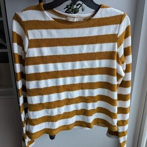 Vera & Lucy Mustard/White Stripped Sweater